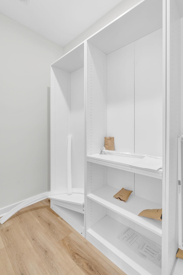 spacious closet with hardwood / wood-style flooring