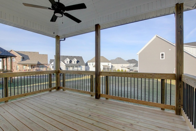 deck featuring ceiling fan