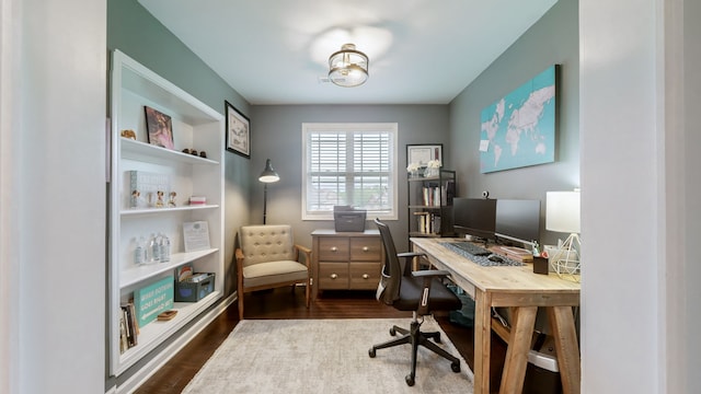 office featuring dark hardwood / wood-style flooring