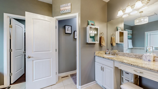 bathroom featuring vanity and tile patterned floors