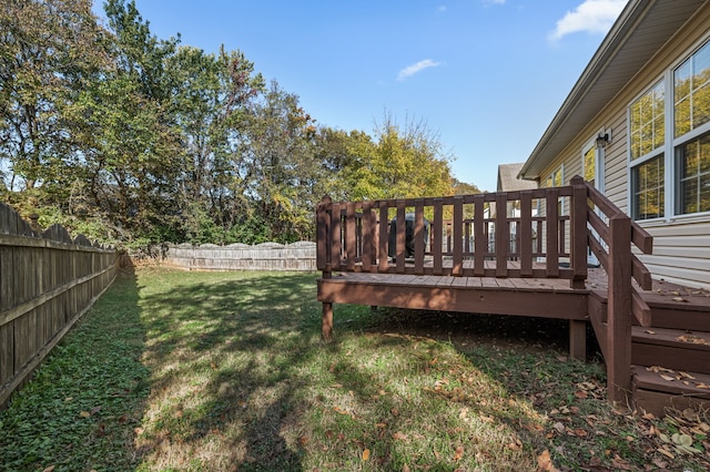 view of yard with a deck