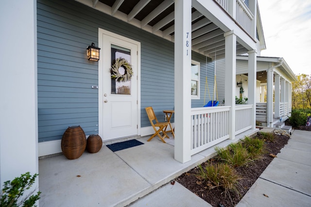 entrance to property with a porch