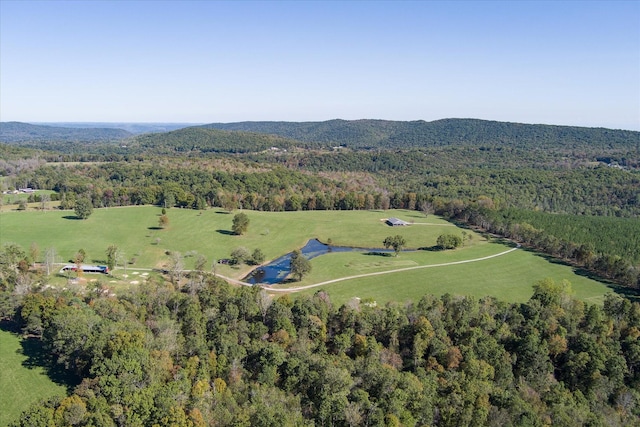 308 Huse Watson Rd, Oakdale, TN 37829 - aerial overview of property's location with a heavily wooded area and a mountain backdrop