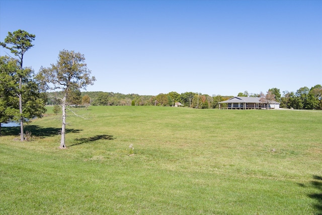 view of yard with a rural view