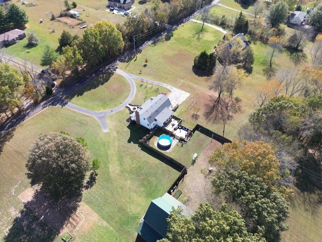 aerial view with a rural view