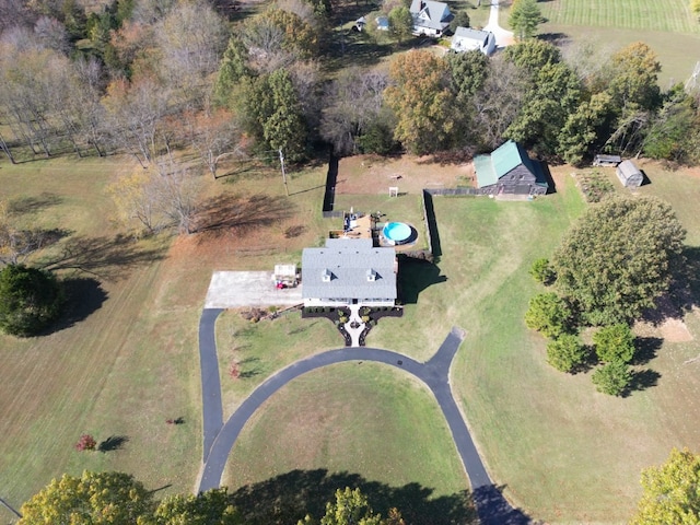 bird's eye view with a rural view