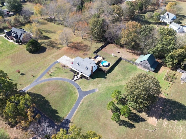 drone / aerial view featuring a rural view