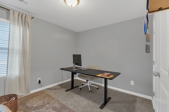 view of carpeted office