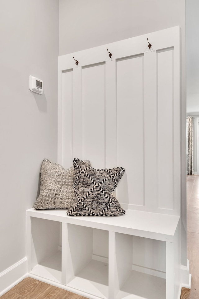 mudroom featuring light hardwood / wood-style floors