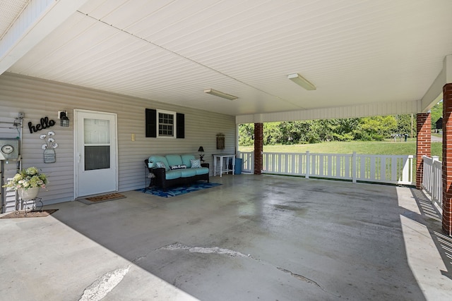 view of patio featuring a carport