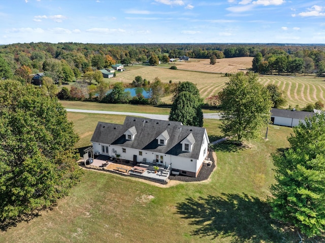 bird's eye view with a rural view