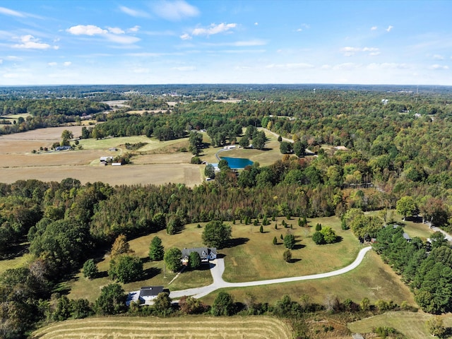 drone / aerial view featuring a rural view