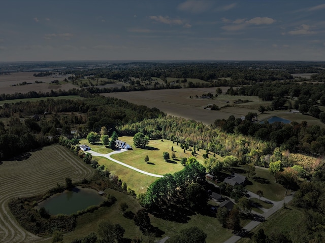 aerial view featuring a rural view