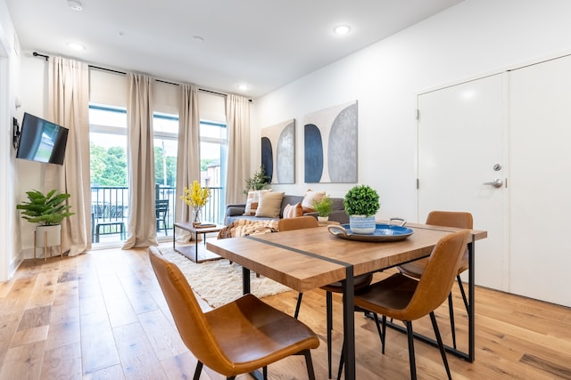 dining room featuring light hardwood / wood-style floors