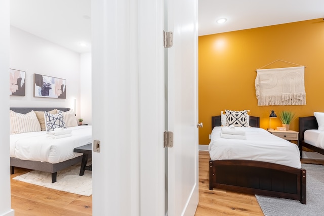 bedroom featuring hardwood / wood-style flooring