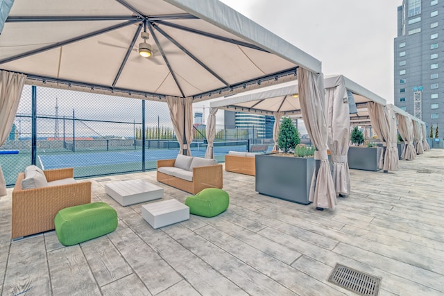 view of patio / terrace featuring a gazebo