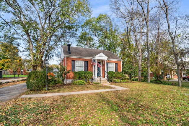 bungalow with a front yard