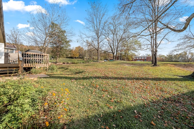 view of yard featuring a deck