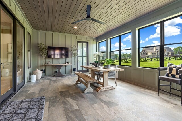 5124 Bond Mill Rd, Thompsons Station, TN 37179 - sunroom featuring wood ceiling and a decorative wall