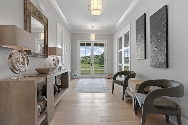 5124 Bond Mill Rd, Thompsons Station, TN 37179 - foyer entrance featuring light wood-style floors and ornamental molding