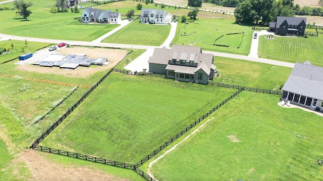 drone / aerial view with a rural view