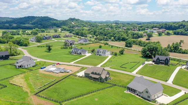 bird's eye view with a rural view