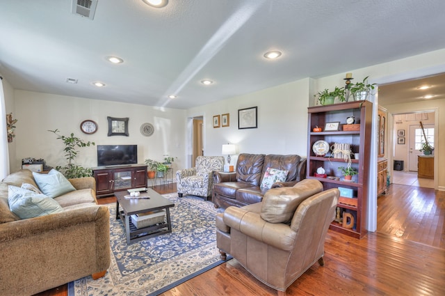 living room featuring wood-type flooring