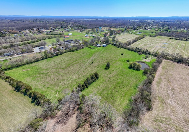 bird's eye view featuring a rural view