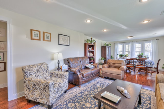 living room featuring hardwood / wood-style floors