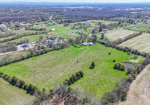 drone / aerial view with a rural view