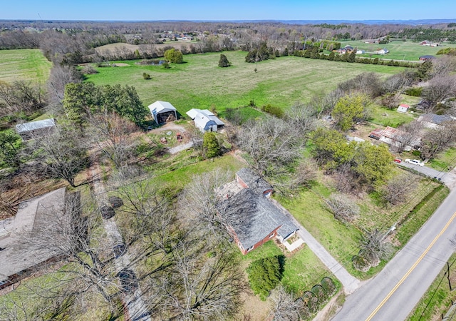 drone / aerial view featuring a rural view