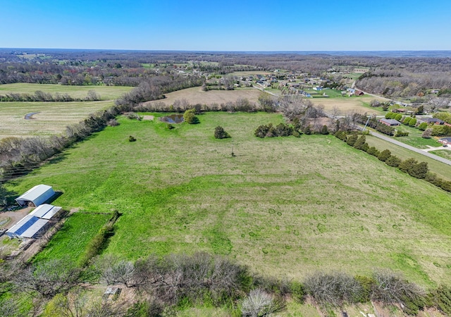 aerial view featuring a rural view