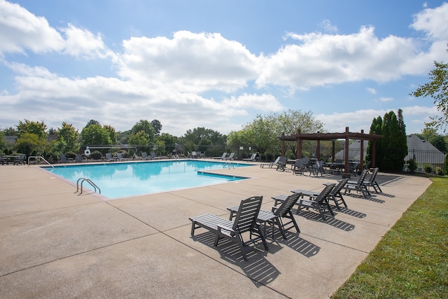 view of pool with a patio area