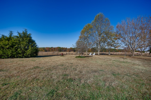 view of yard with a rural view