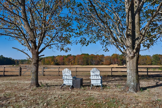 view of yard featuring a rural view