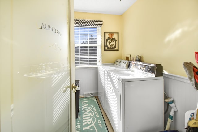 laundry area featuring washer and clothes dryer