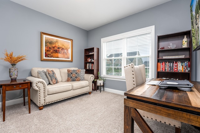 view of carpeted office