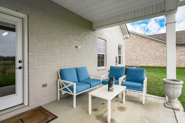 view of patio with an outdoor living space