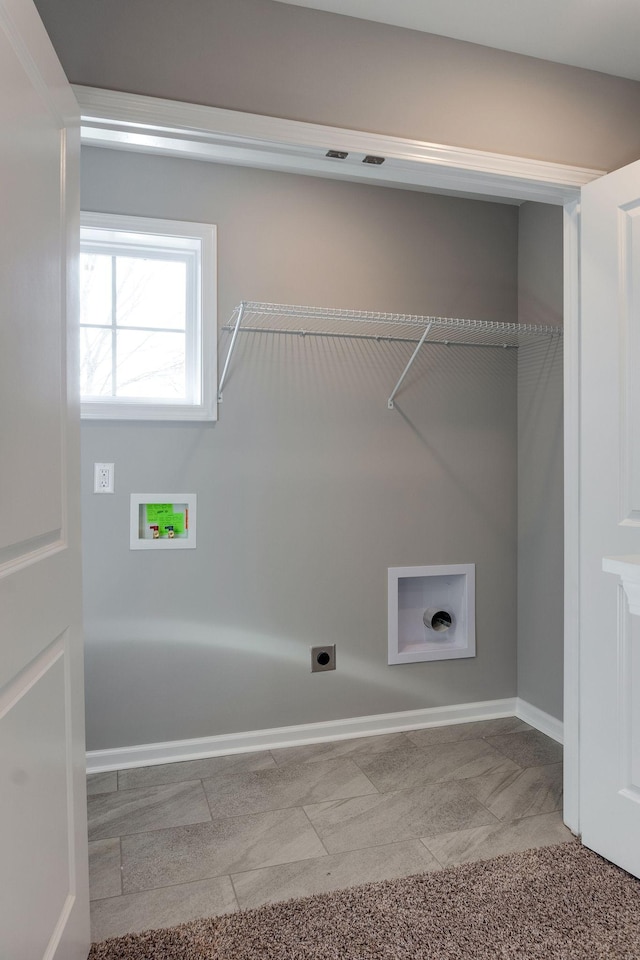 laundry room featuring electric dryer hookup and hookup for a washing machine