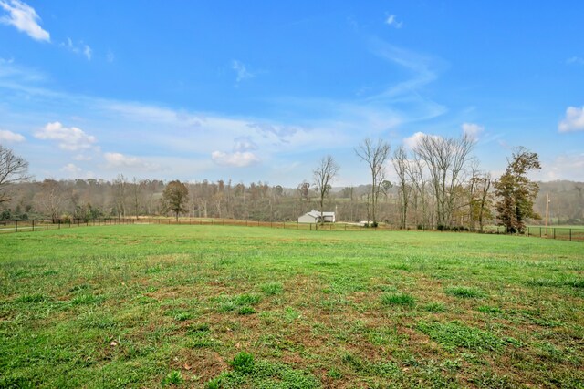 view of yard with a rural view