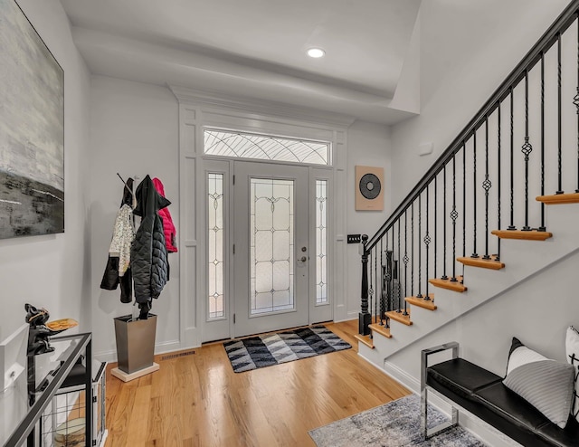 entryway featuring light hardwood / wood-style flooring