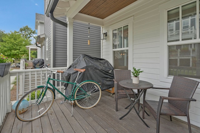 deck with a porch