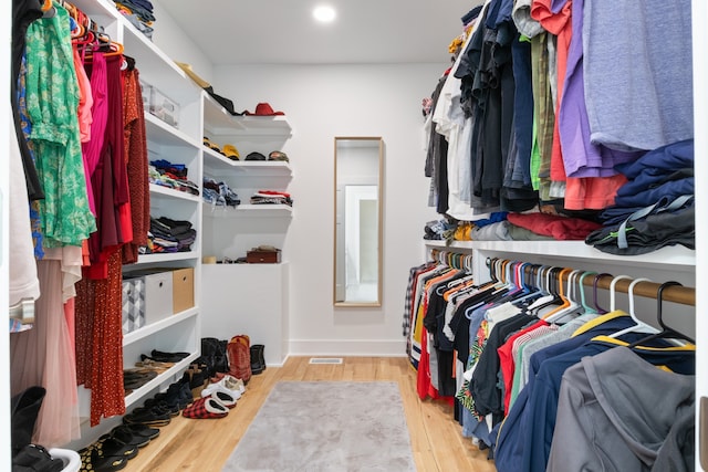 spacious closet featuring wood-type flooring