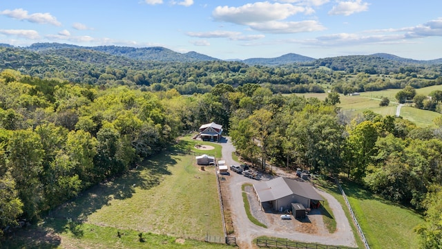 drone / aerial view with a mountain view