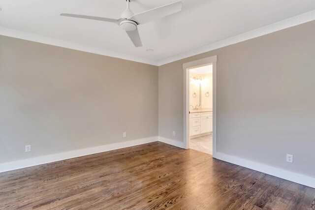 1297 Thomas Ave, Chattanooga, TN 37409 - unfurnished room featuring ornamental molding, wood finished floors, and a ceiling fan