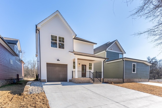 view of front of house with a garage