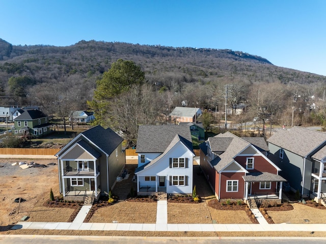 exterior space featuring a mountain view