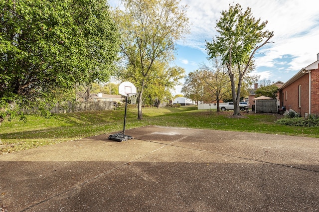 view of patio / terrace featuring basketball court