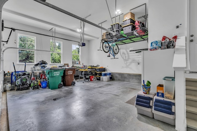 garage featuring a garage door opener