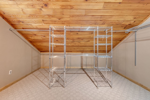 walk in closet featuring carpet floors